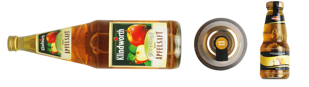 Beispielbild Etiketten mit drei unterschiedlichen Flaschenetiketten