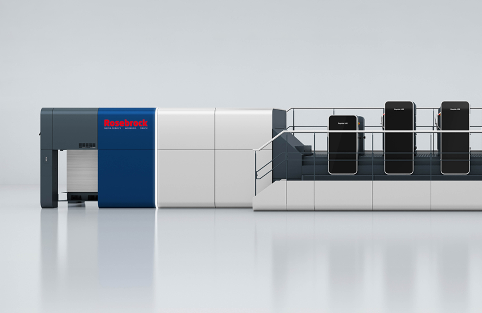 Neue Druckmaschine Seitenansicht