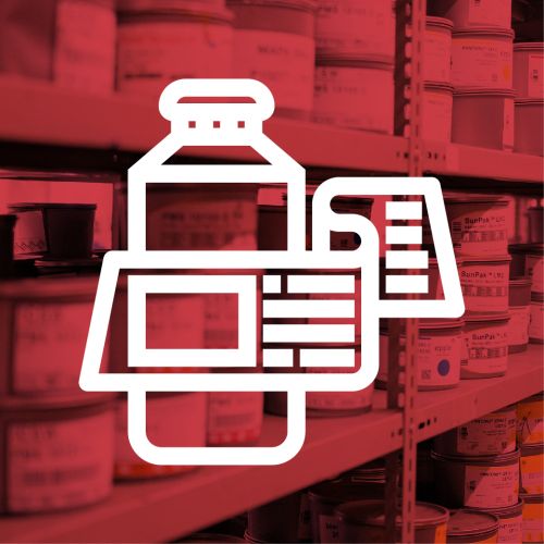 Smybolbild mit Icon Etikettendruck